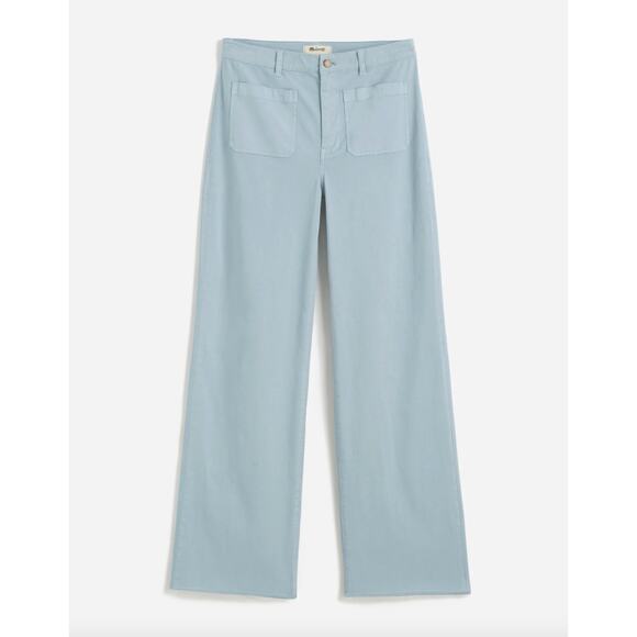 Madewell The Emmett Wide Leg Pant Patch Pocket Blue Horizon High Rise US 26 NWT - Picture 6 of 16